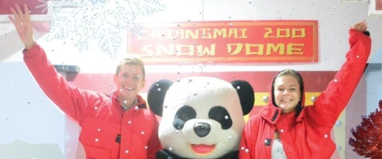 Young couple at Snow Dome Chiang Mai Zoo