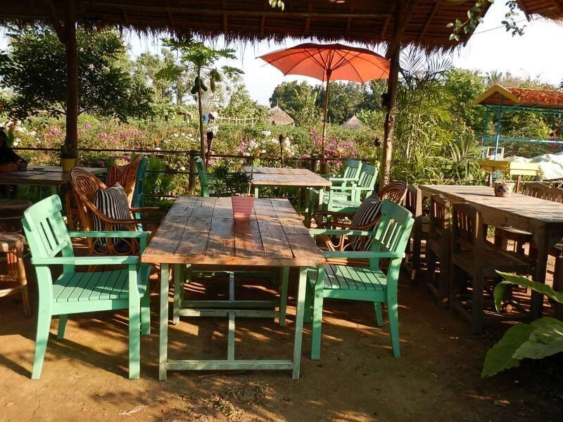 Ginger Farm Chiang Mai outdoor seating Ginger Farm Chiang Mai outdoor seating