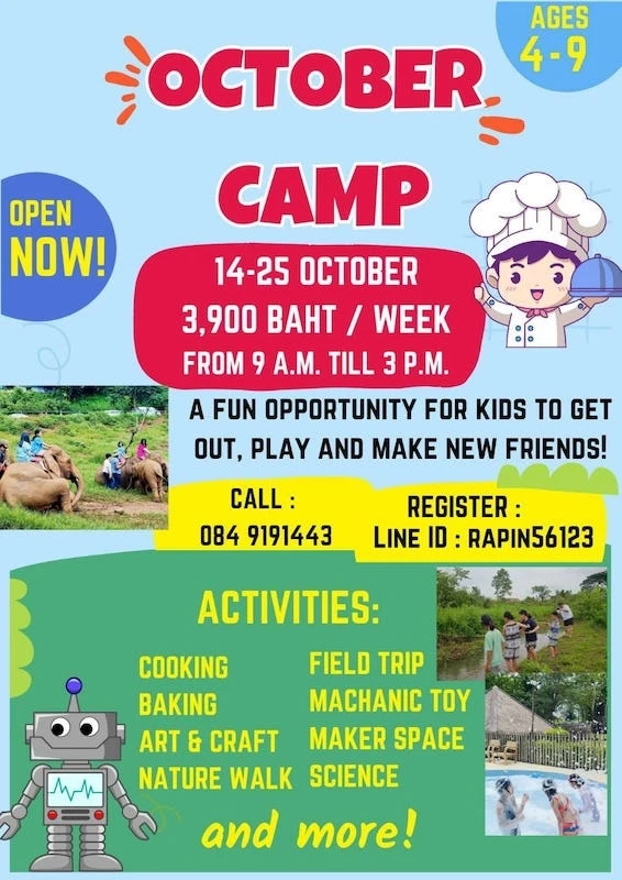 October Break Camps Chiang Mai 2024 Chiang Mai Family Guide Chiang Mai mid-term break camp